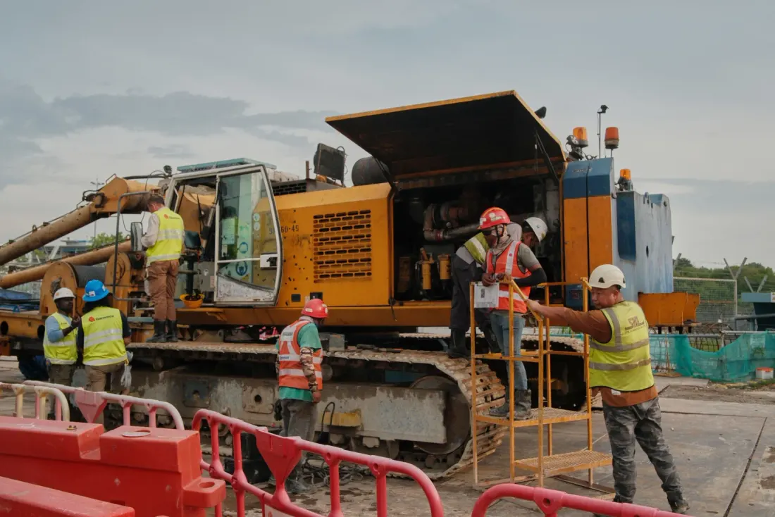 Construction crew on a job site
